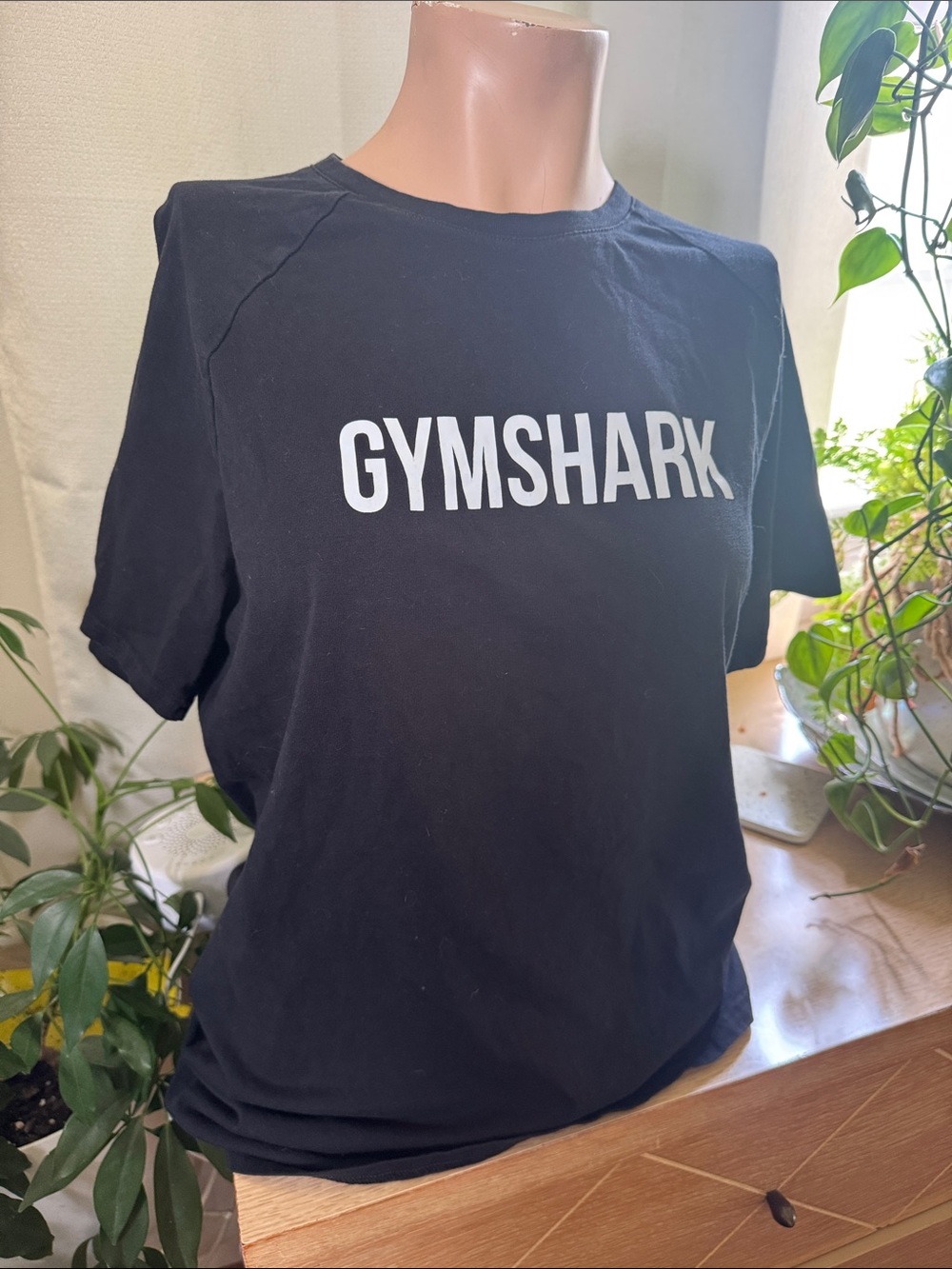 Gymshark Black Tee with White Logo